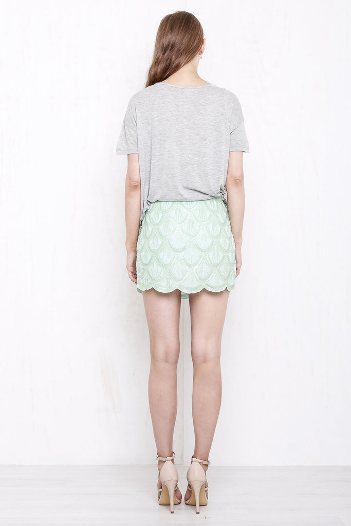 Mermaid Sequin Mini Skirt Mint Green - Morrisday | The Label - 4