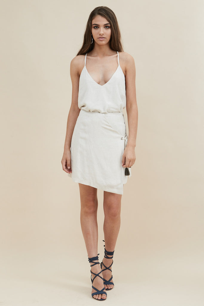 White Dunes Wrap Mini Skirt - Morrisday | The Label - 2