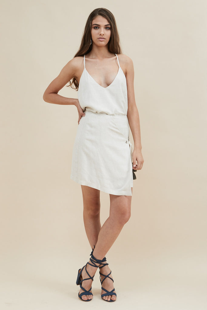 White Dunes Wrap Mini Skirt - Morrisday | The Label - 3