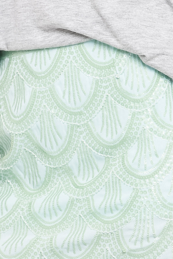 Mermaid Sequin Mini Skirt Mint Green - Morrisday | The Label - 5
