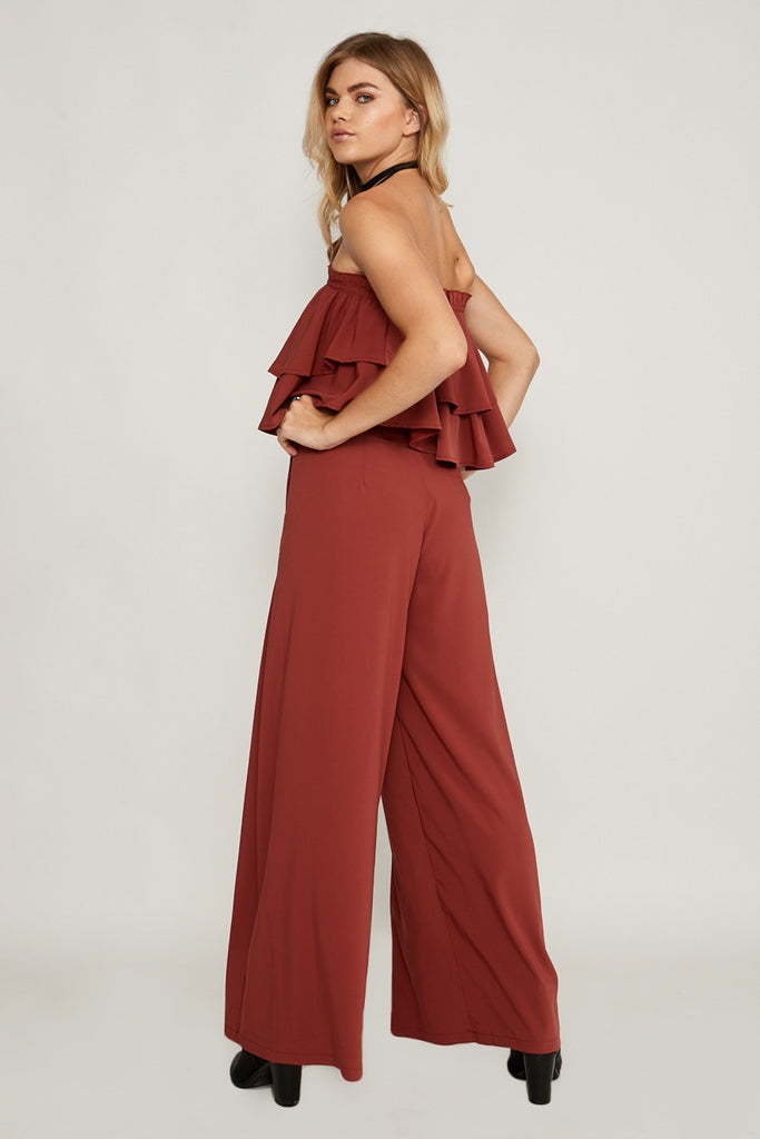 Yasmin Wide Leg Pants Terracotta